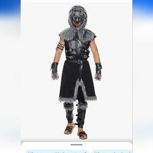 EraSpooky Viking Wolf Costume Unisex - Black and Gray Sz. M | NWT
